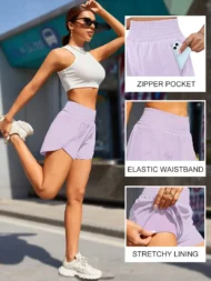 Loose High-Rise Running Shorts with Pockets and Elastic Waist - Image 5