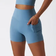 High Waist Yoga Shorts with Pocket for Running and Cycling - Image 2