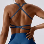 Backless Criss-Cross Bra in Buttery Brushed Nylon Knit