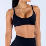 Crew Neck Bra Top with Straight Straps for Light Support