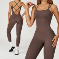 Backless Stretch Jumpsuit for Yoga and Gym Training - Image 2