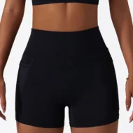 High Waist Yoga Shorts with Pocket for Running and Cycling - Image 5